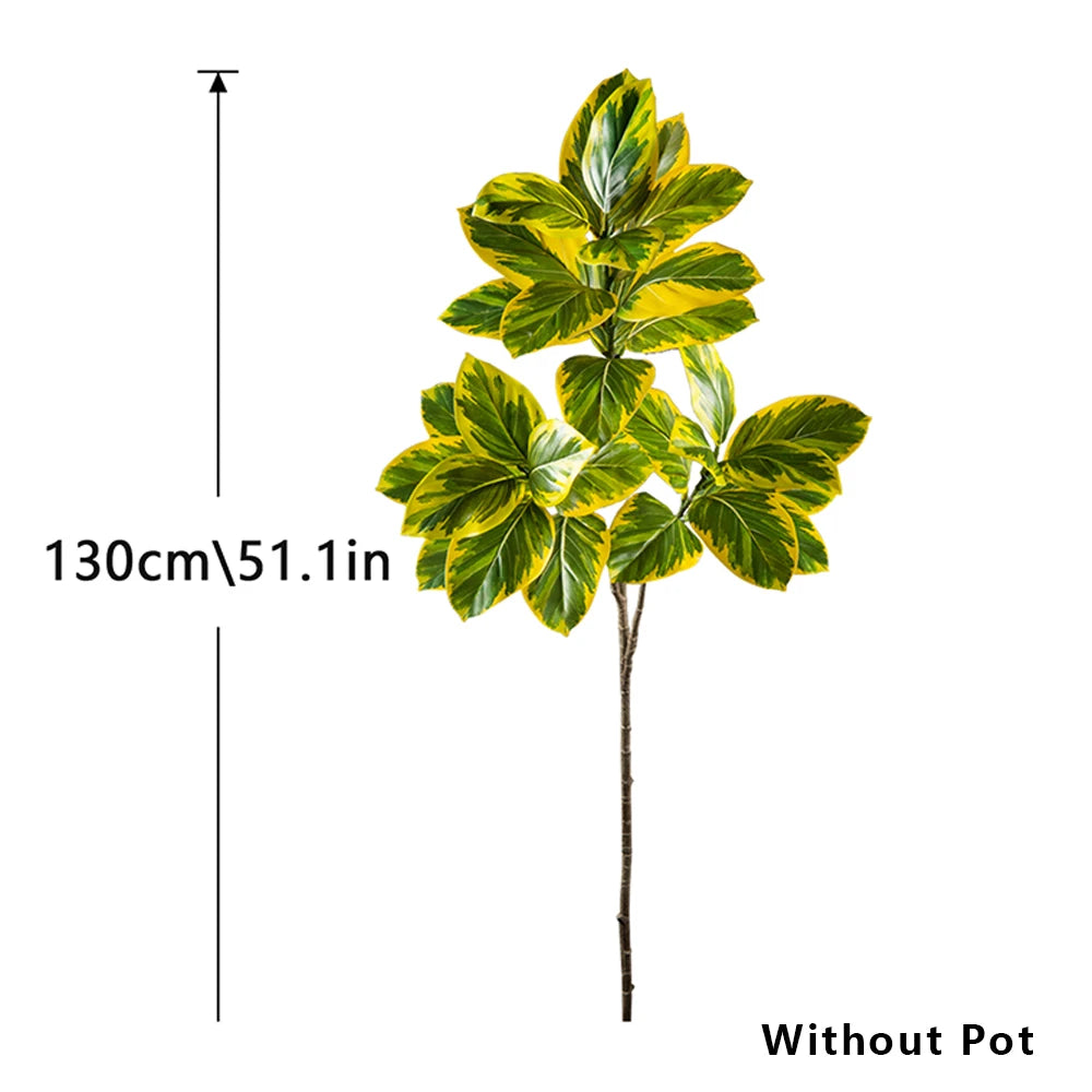 70-130cm Realistic Banyan Tree Branch Magnolia Leaves Tall Rubber Tree Faux Ficus Plants For Home Office Wedding Decor