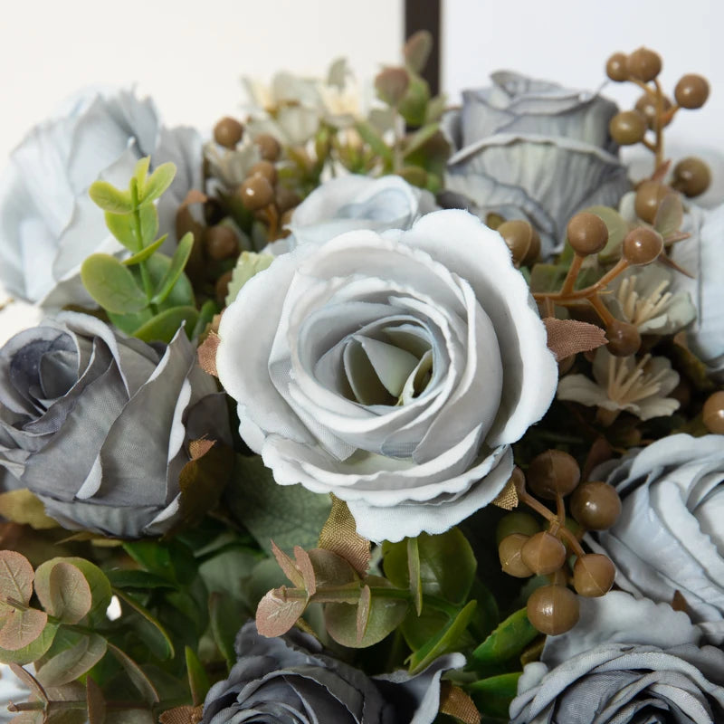 Timeless Rose Flowers Bouquet Silk Roses Wedding Home Table Decoration Arrange Crafted Plants Valentine's Day Present Supplies