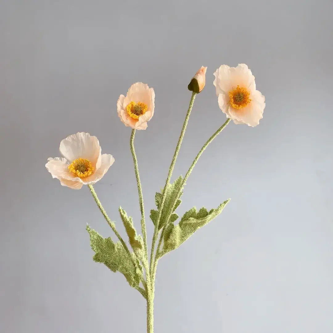 Poppy Flowers Silk Long Stem Housewarming Garden Table Wedding DIY Party Wedding Bridal Bouquet Decor