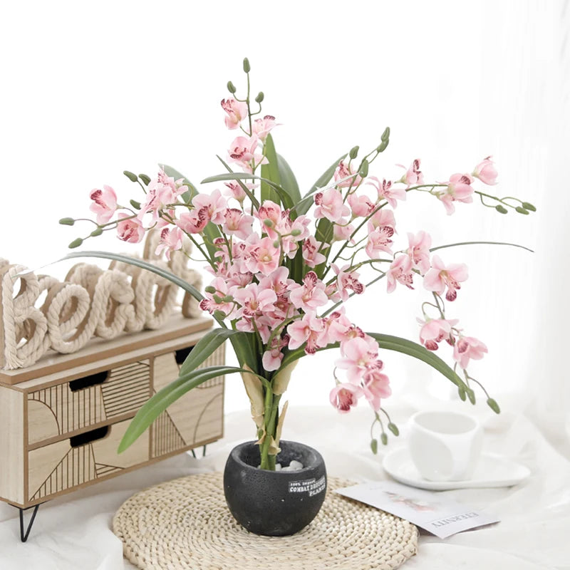 Artificial Orchids High Quality Touch Real Flower Bouquet Home Garden Decoration Fake Plants Wedding Decor Valentine's Day Gift