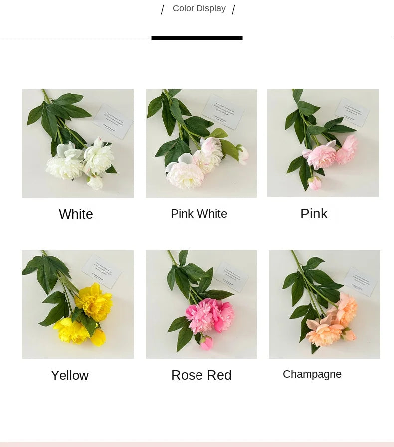 72CM 3-head Paeonia Peony Artificial Flowers Home Decoration Wedding Decoration Photography Props Lotus Silk Flowers