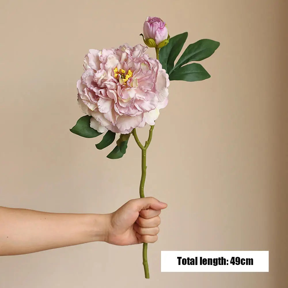 2 Head Peony Artificial Flowers Silk Rose Fake Flower Wedding Party Events Decoration Elegant Peony Simulation Plants Home Decor