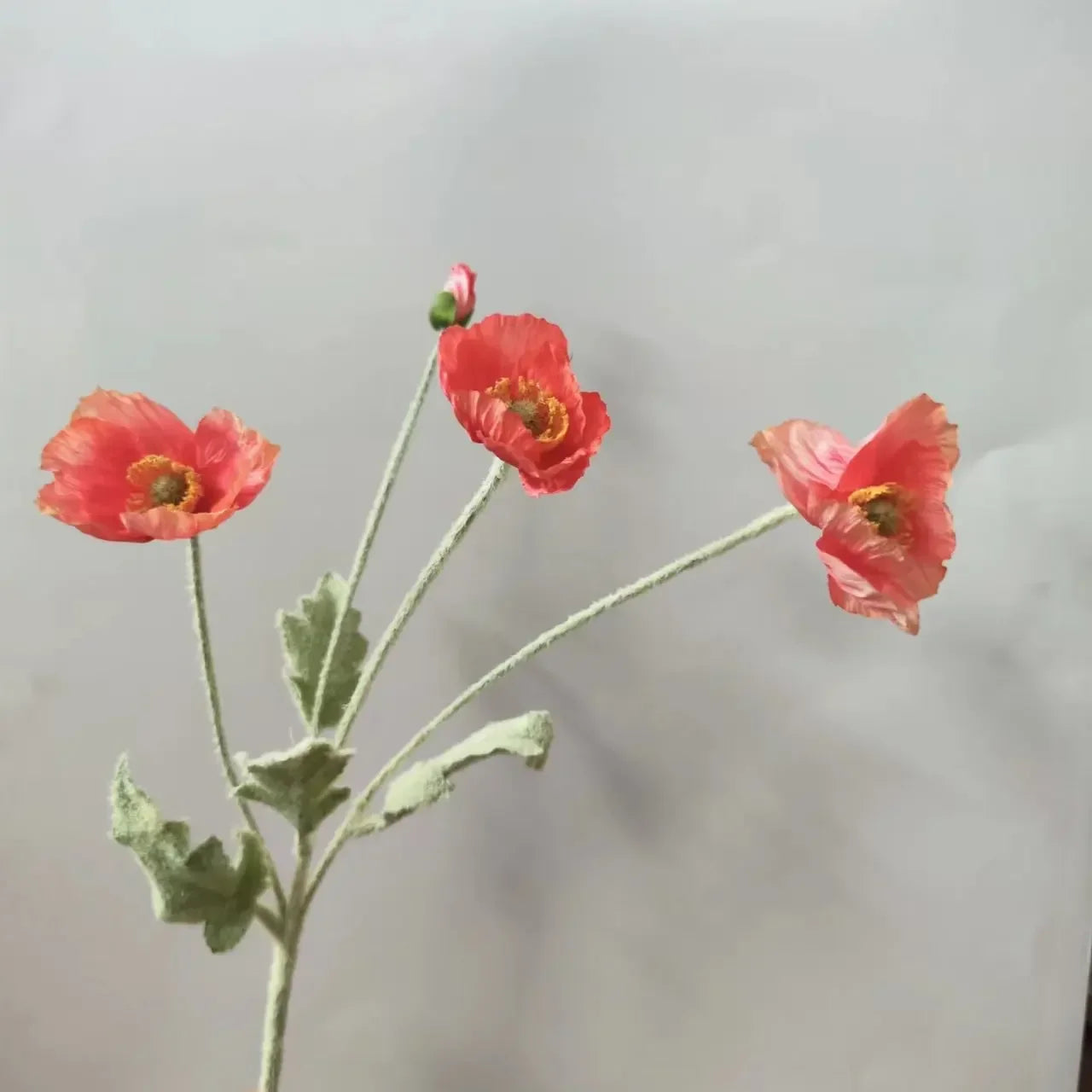 Poppy Flowers Silk Long Stem Housewarming Garden Table Wedding DIY Party Wedding Bridal Bouquet Decor