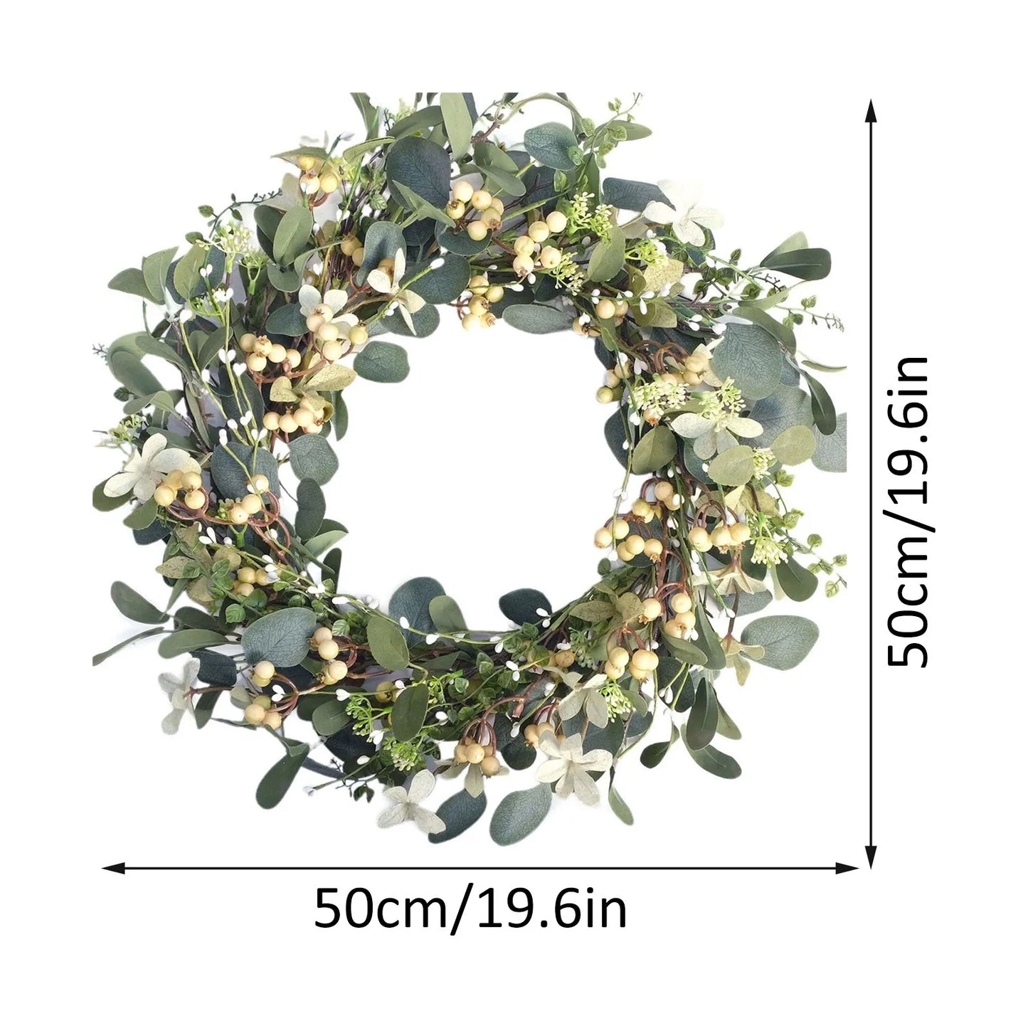 Simulation Artificial Vine Plant Berry Wreath Green Door Hanging Plant Wedding Courtyard Garden Home Party Wall Decoration
