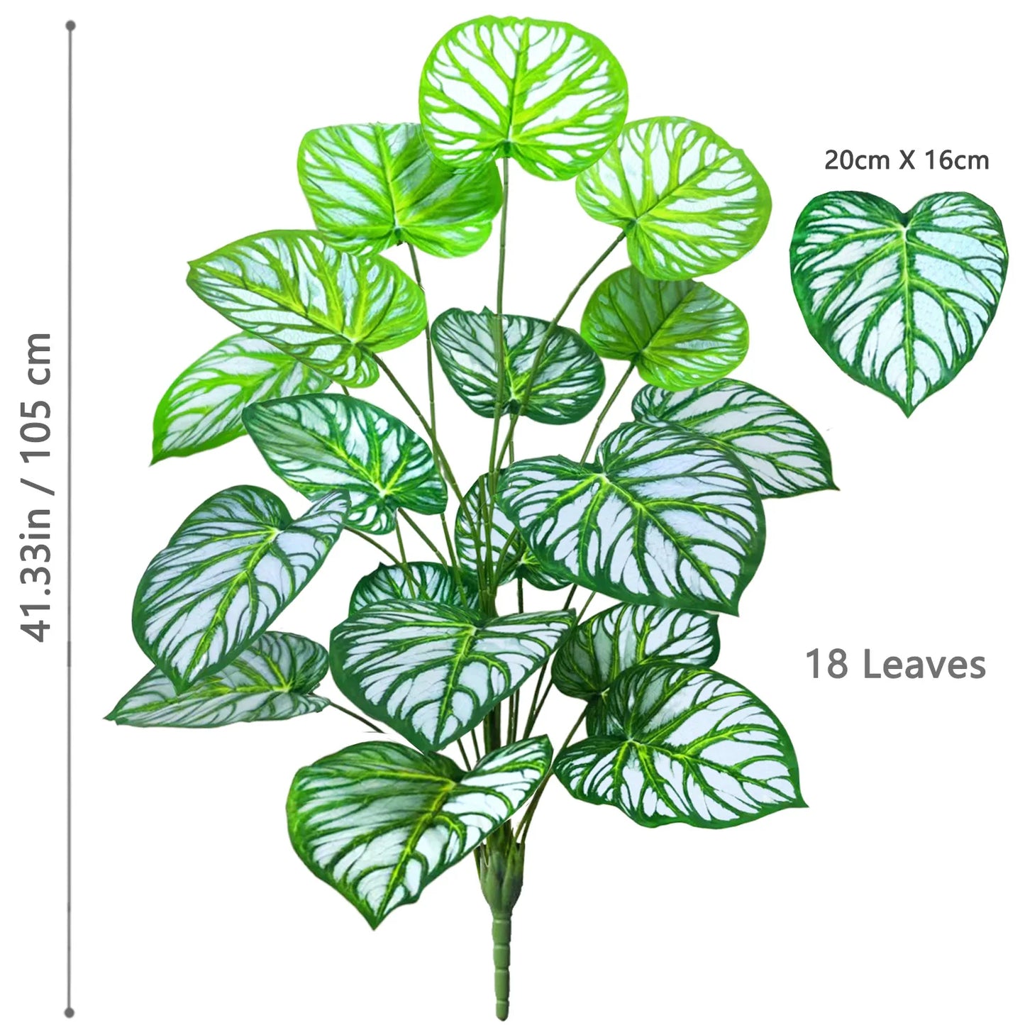 60-105cm /41.3in Artificial plant apple leaf fiddle leaf plastic leaf potted ornamental suitable for home decoration office