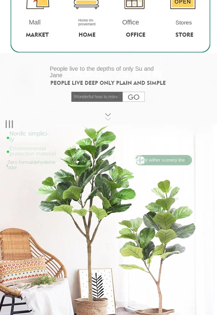 Large Artificial Palm Tree Tropical Fake Plants Green Plastic Palm Leafs Big Monstera Tree Branch For Home Garden Decor