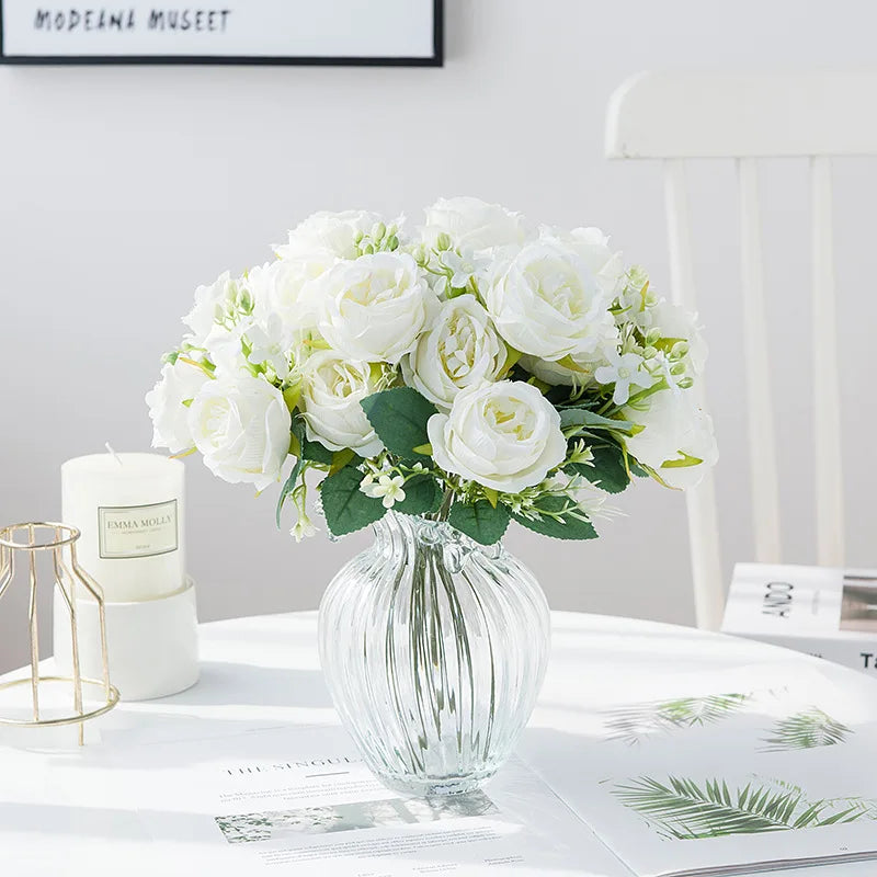 Crafted Flower for home decor Accessories Wedding Peony Arrangement wedding flores arificiales decorations Bouquet