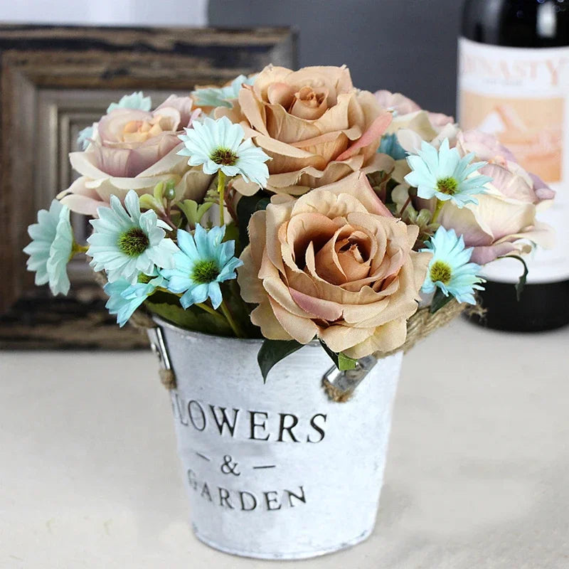 High-quality Silk Rose Artificial Flowers for Home Decor, Wedding Decoration, Big and Realistic.