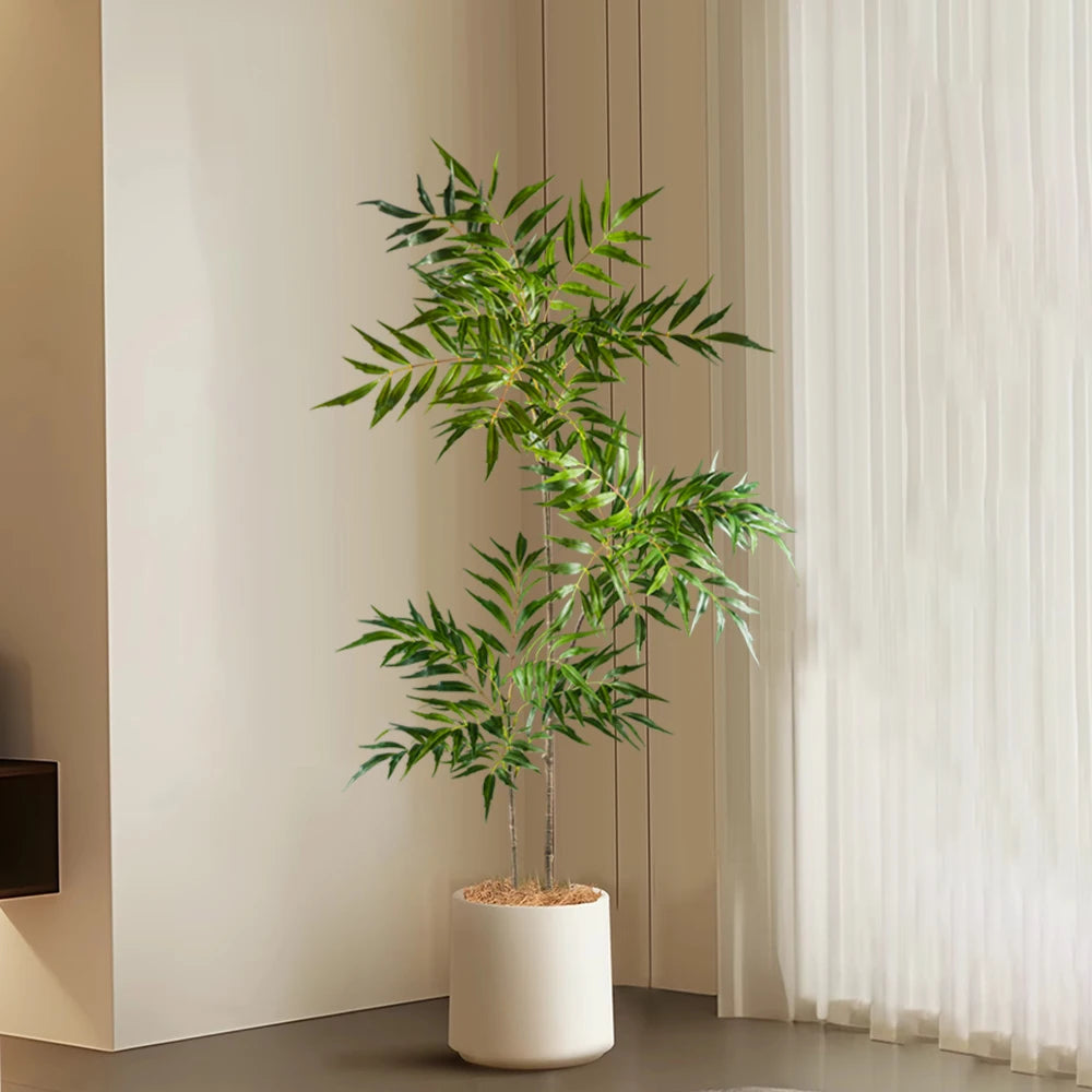 78-140cm Large Artificial Tree Real Touch Palm Tree Plastic Nandina Leaves Faux Tall Bamboo Plants For Home Garden Office Decor