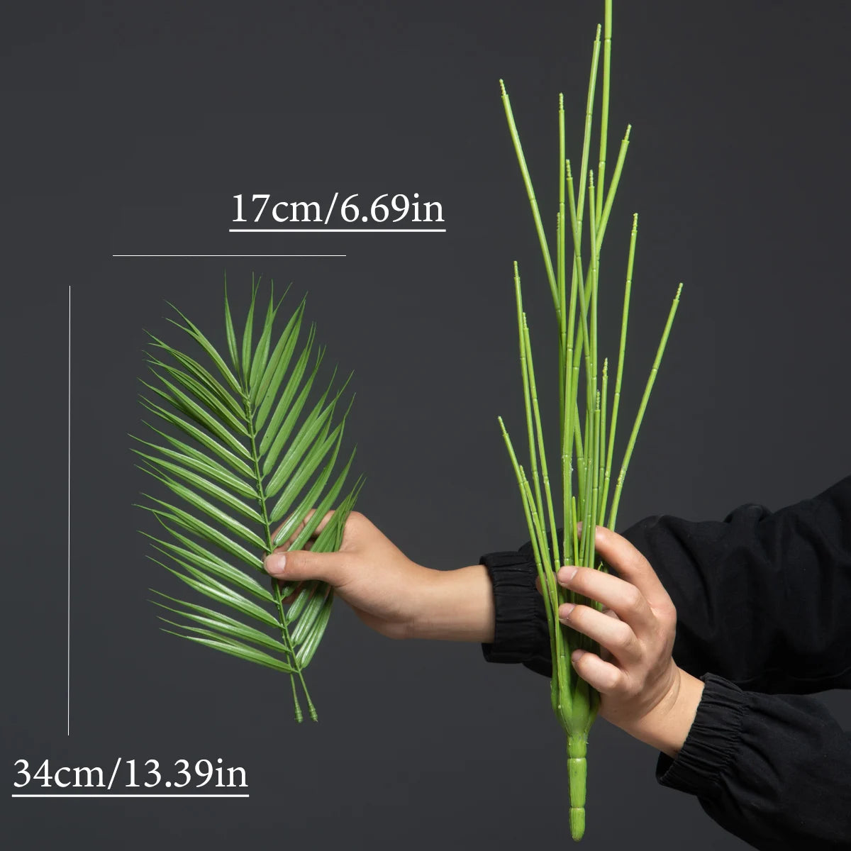 88cm 18Forks Large Fake Palm Plants Artificial Monstera Plastic Fern Leafs Faux Palm Tree Branch For Home Garden Party Decor