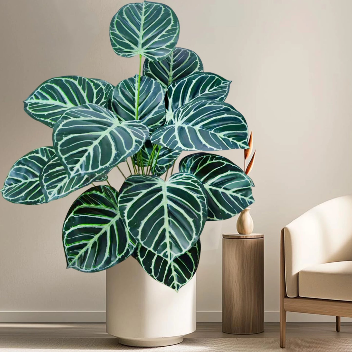 60-105cm /41.3in Artificial plant apple leaf fiddle leaf plastic leaf potted ornamental suitable for home decoration office