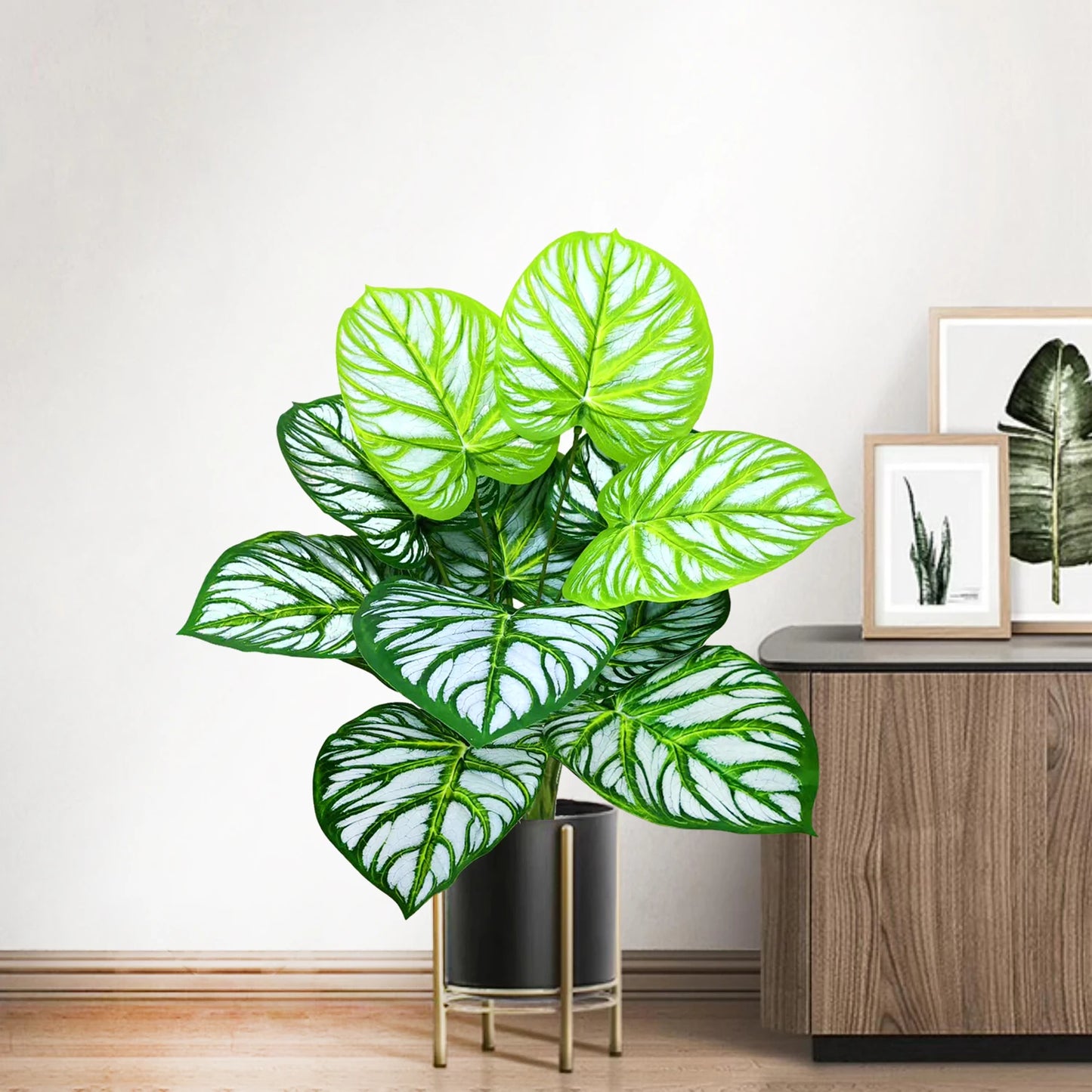 60-105cm /41.3in Artificial plant apple leaf fiddle leaf plastic leaf potted ornamental suitable for home decoration office