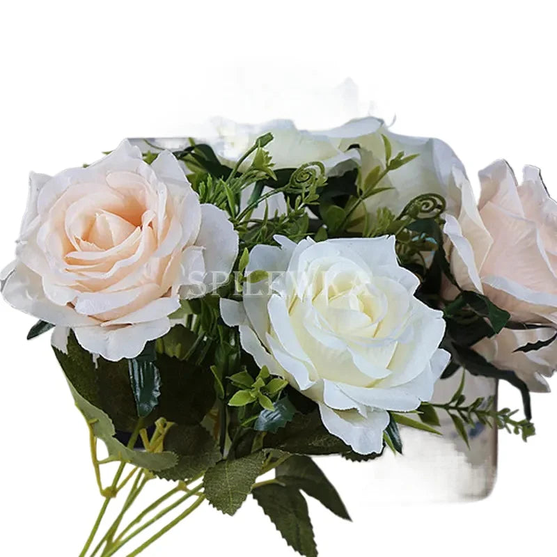 High-quality Silk Rose Artificial Flowers for Home Decor, Wedding Decoration, Big and Realistic.