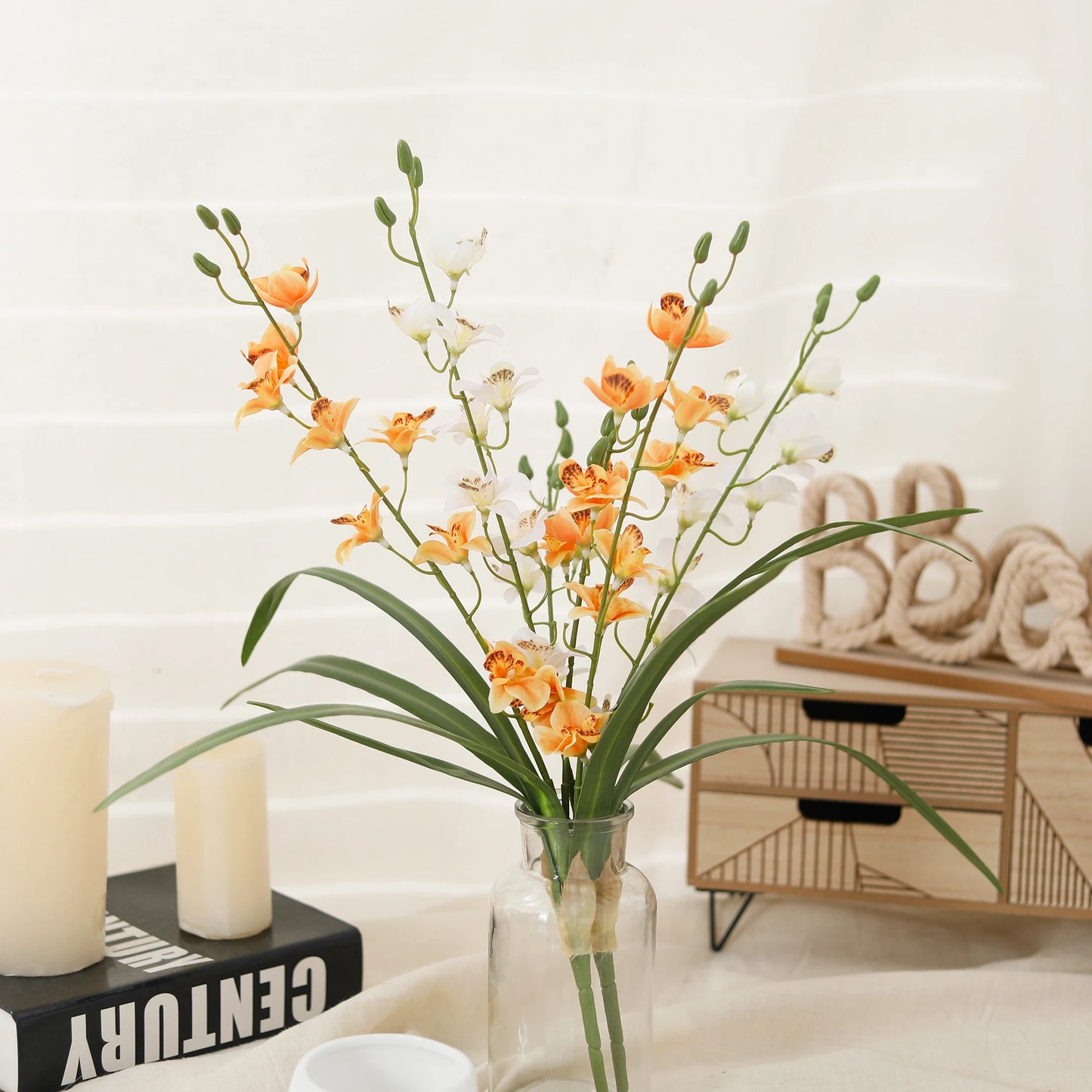 Vanilla Orchid Flower Artificial Flowers Freesia For Home Decoration Wedding Valentine's Day Arrangement Garden Party Vase Decor