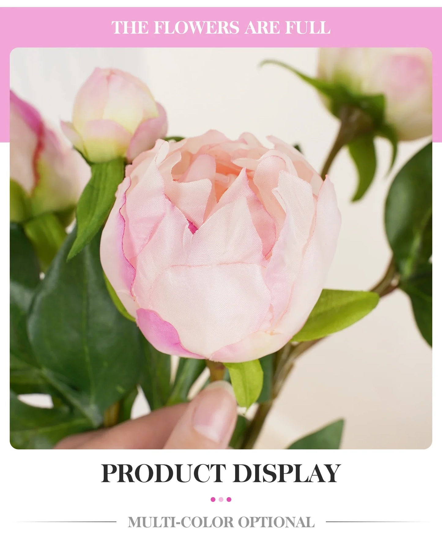 Luxury Artificial Peony Flowers for Decor Real Touch Silk Floral European Style Home Decor Fake Peonies for Living Room