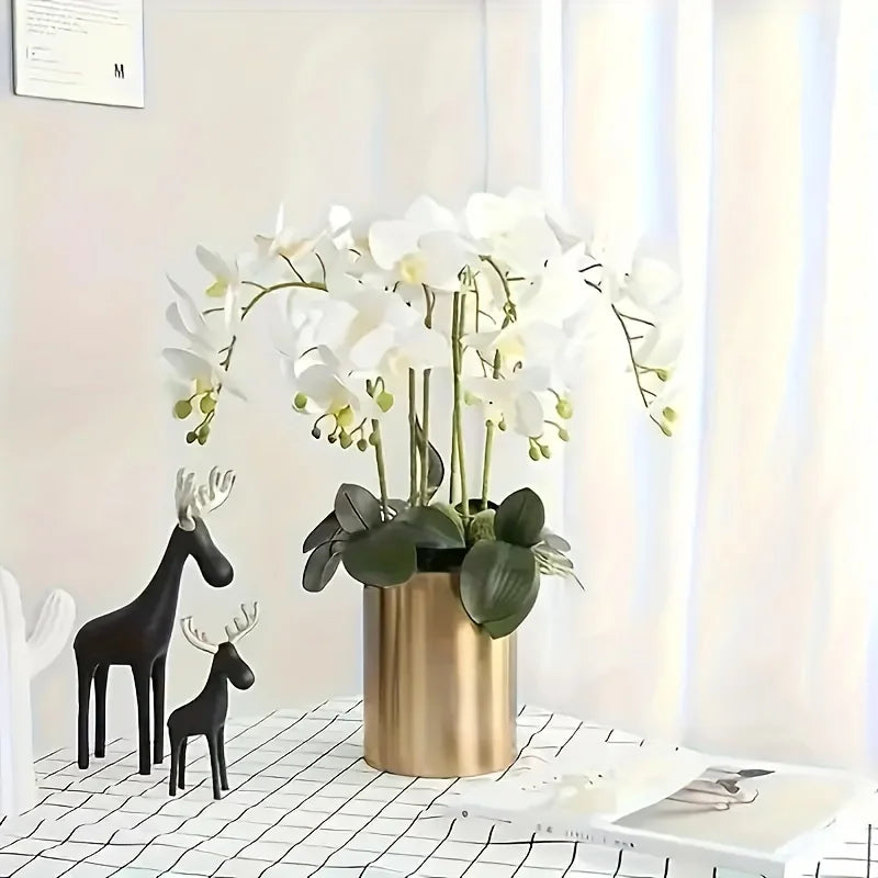 2pcs Lifelike Orchid Artificial Flowers Home Decor for Holidays/Spring/Summer Vibrant Silk Orchid Plants for Indoor Ambiance