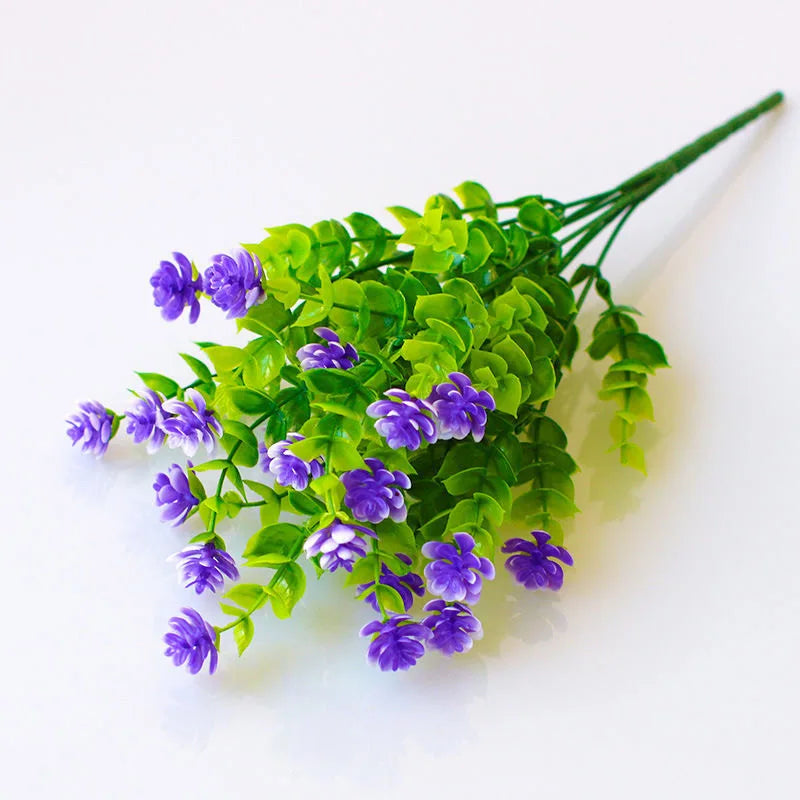 1 Bundle Crafted Flowers Outdoor UV Resistant Shrubs Plants Realistic Home Garden Outdoor Ceremony Wedding Arch Floral Decoration