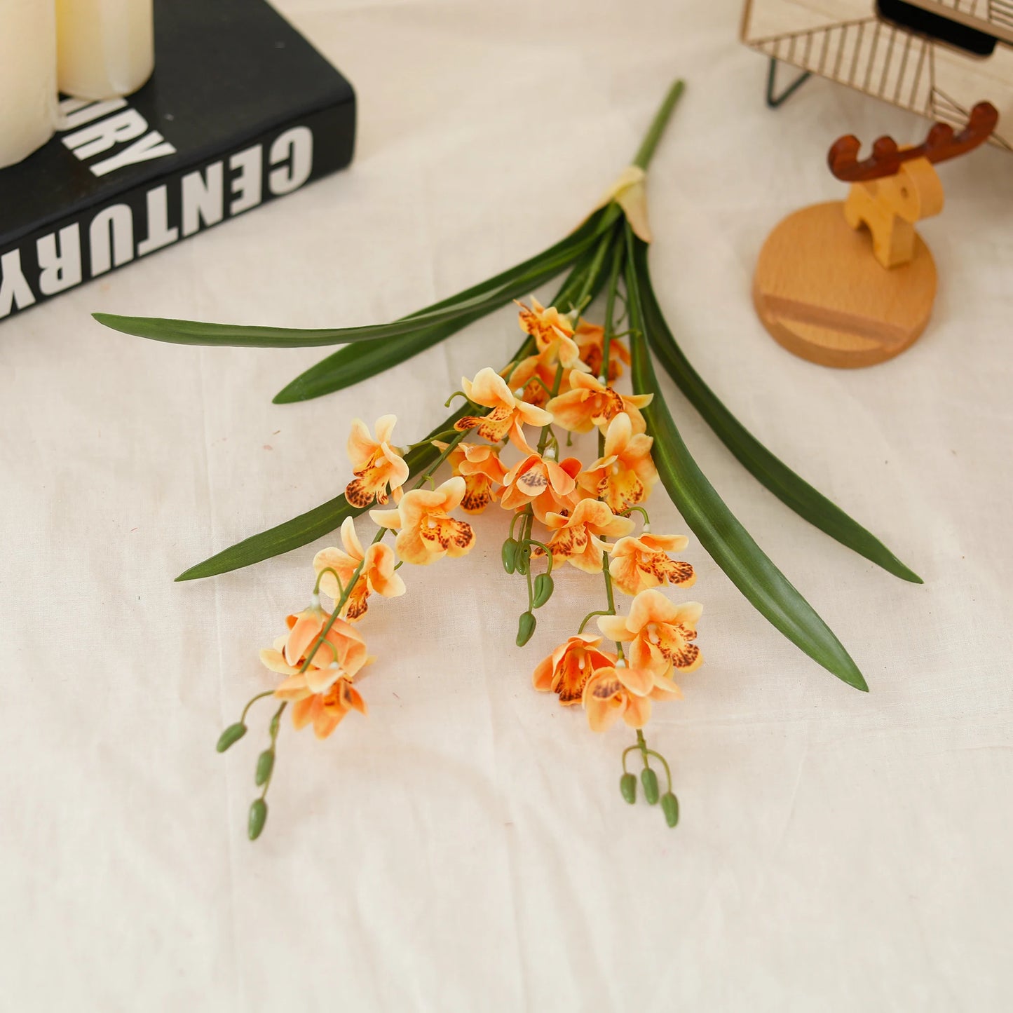 Vanilla Orchid Flower Artificial Flowers Freesia For Home Decoration Wedding Valentine's Day Arrangement Garden Party Vase Decor