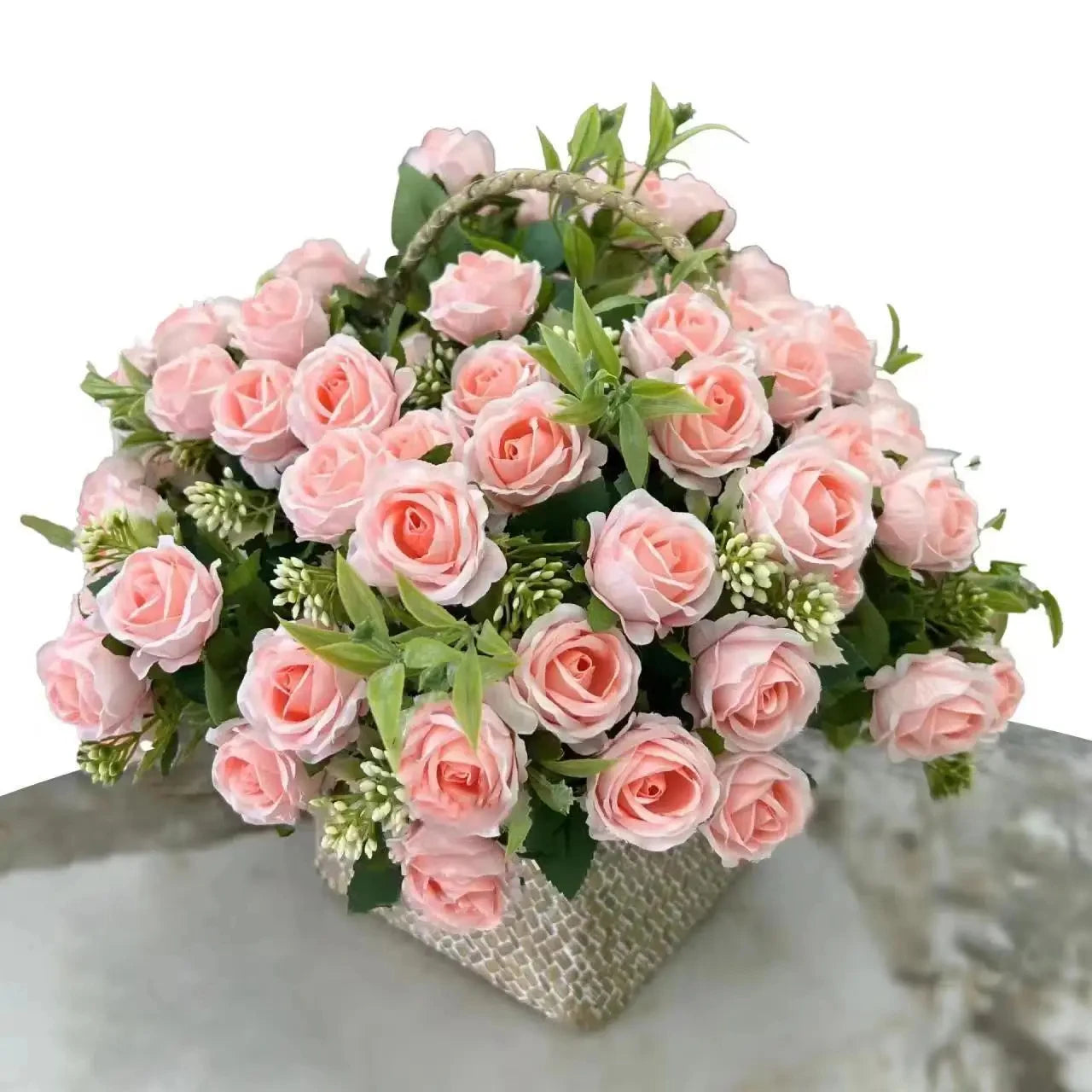 10 Heads Rose Bouquet Lifelike Flowers Western Rose Wedding Decoration 6 Colors