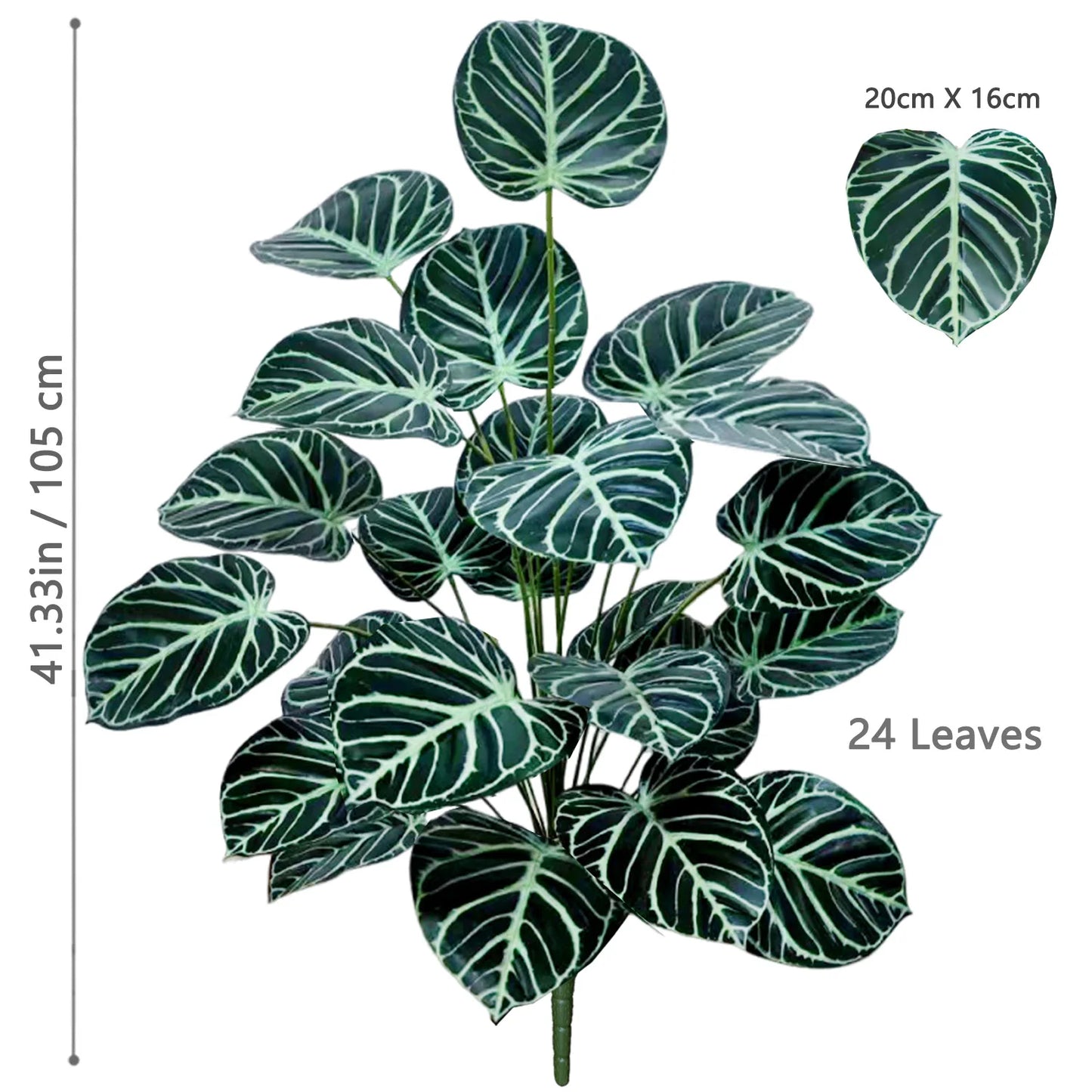 60-105cm /41.3in Artificial plant apple leaf fiddle leaf plastic leaf potted ornamental suitable for home decoration office
