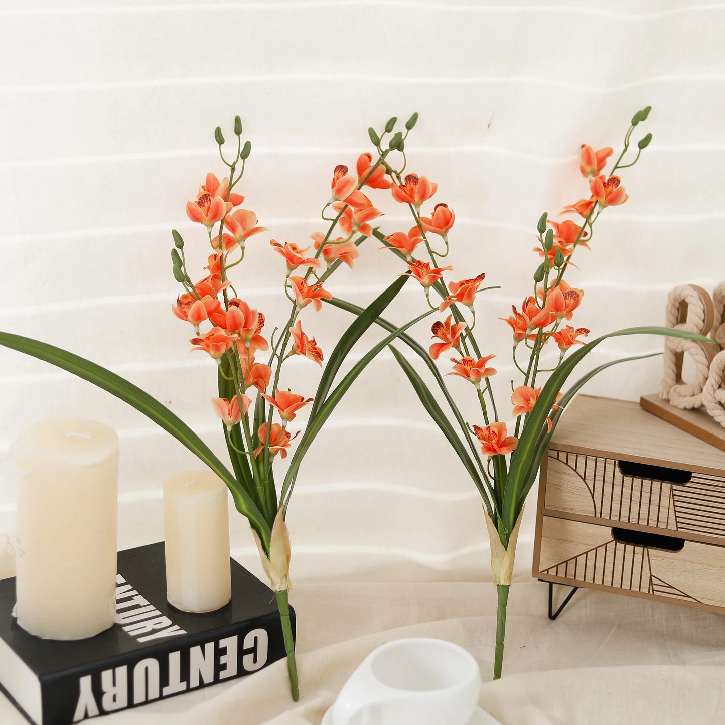 Vanilla Orchid Flower Artificial Flowers Freesia For Home Decoration Wedding Valentine's Day Arrangement Garden Party Vase Decor