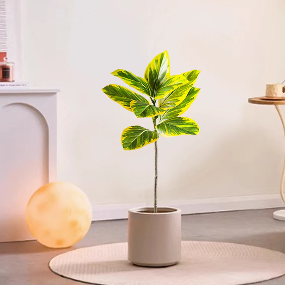 70-130cm Realistic Banyan Tree Branch Magnolia Leaves Tall Rubber Tree Faux Ficus Plants For Home Office Wedding Decor