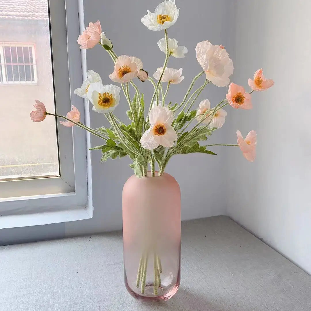 Poppy Flowers Silk Long Stem Housewarming Garden Table Wedding DIY Party Wedding Bridal Bouquet Decor