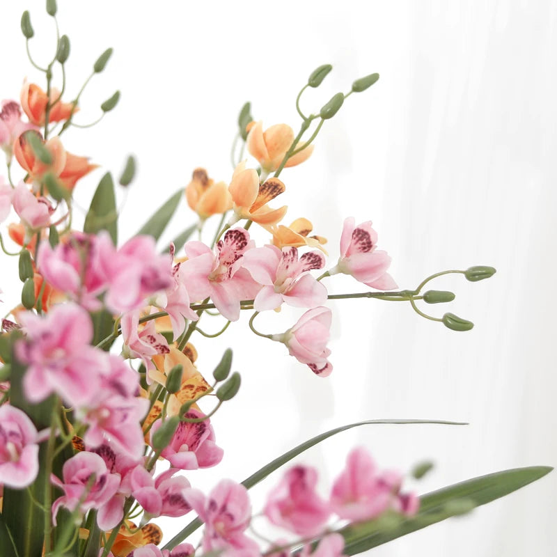Artificial Orchids High Quality Touch Real Flower Bouquet Home Garden Decoration Fake Plants Wedding Decor Valentine's Day Gift