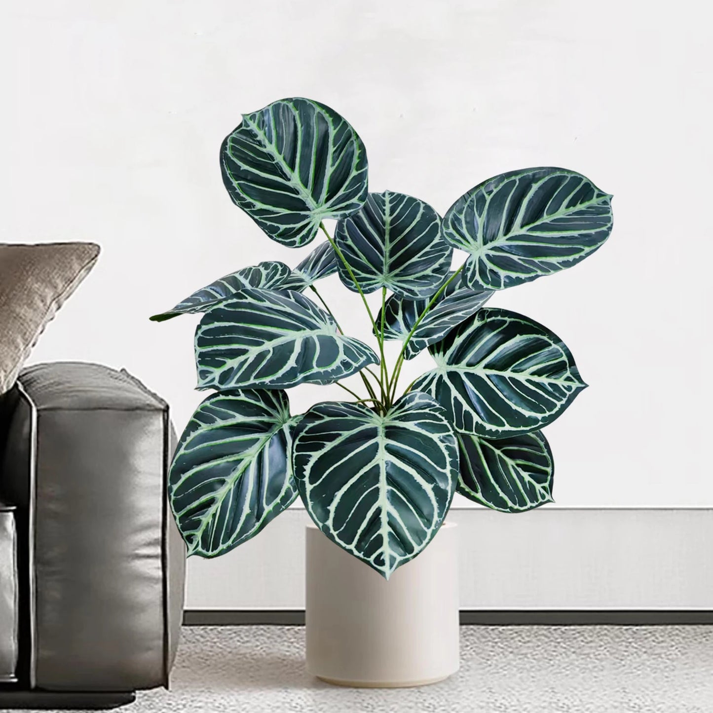 60-105cm /41.3in Artificial plant apple leaf fiddle leaf plastic leaf potted ornamental suitable for home decoration office