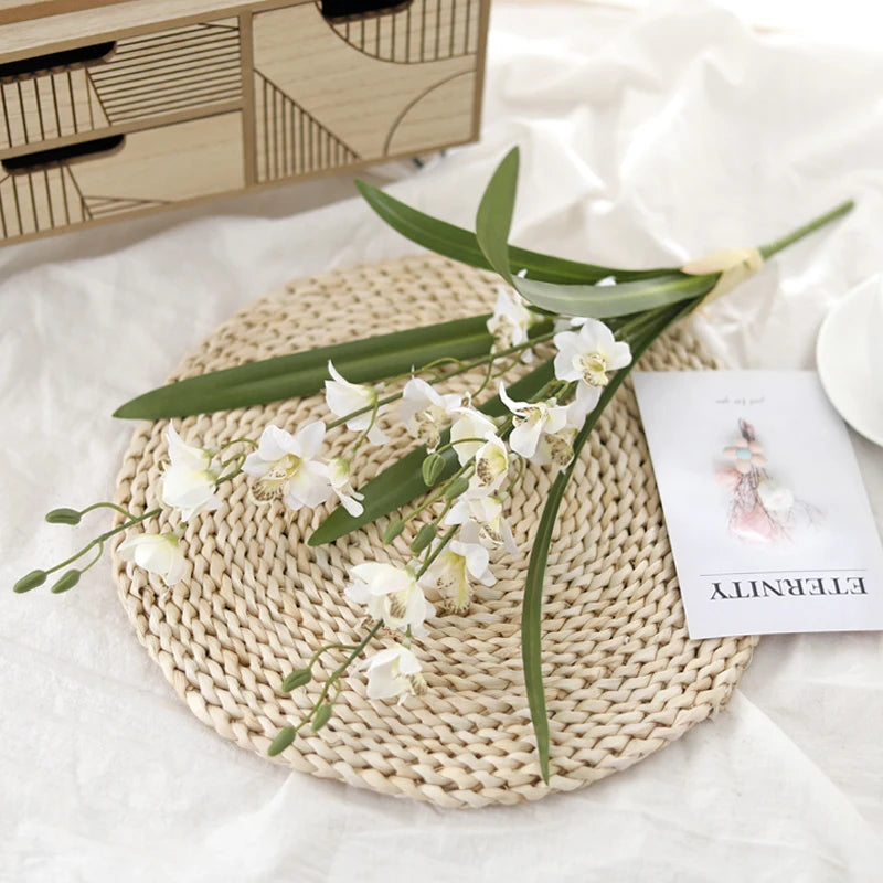 Artificial Orchids High Quality Touch Real Flower Bouquet Home Garden Decoration Fake Plants Wedding Decor Valentine's Day Gift
