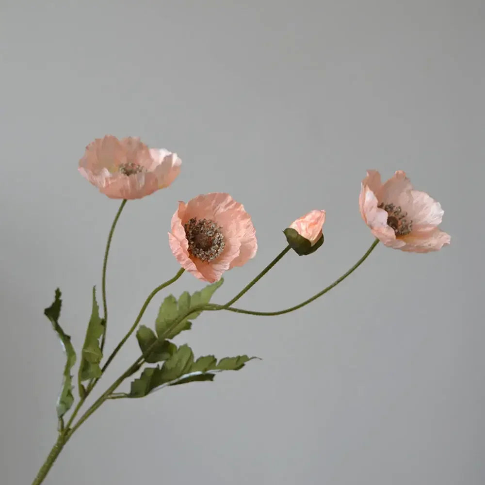 Poppy Flowers Silk Long Stem Housewarming Garden Table Wedding DIY Party Wedding Bridal Bouquet Decor
