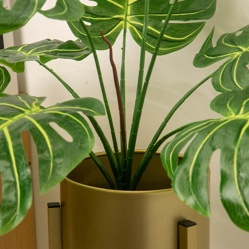 67-85cm Large Artificial Palm Tree Hand Crafted Plant Branch Tropical Banana Leaves Green Fabrical Monstera Leafs For Home Garden Decor