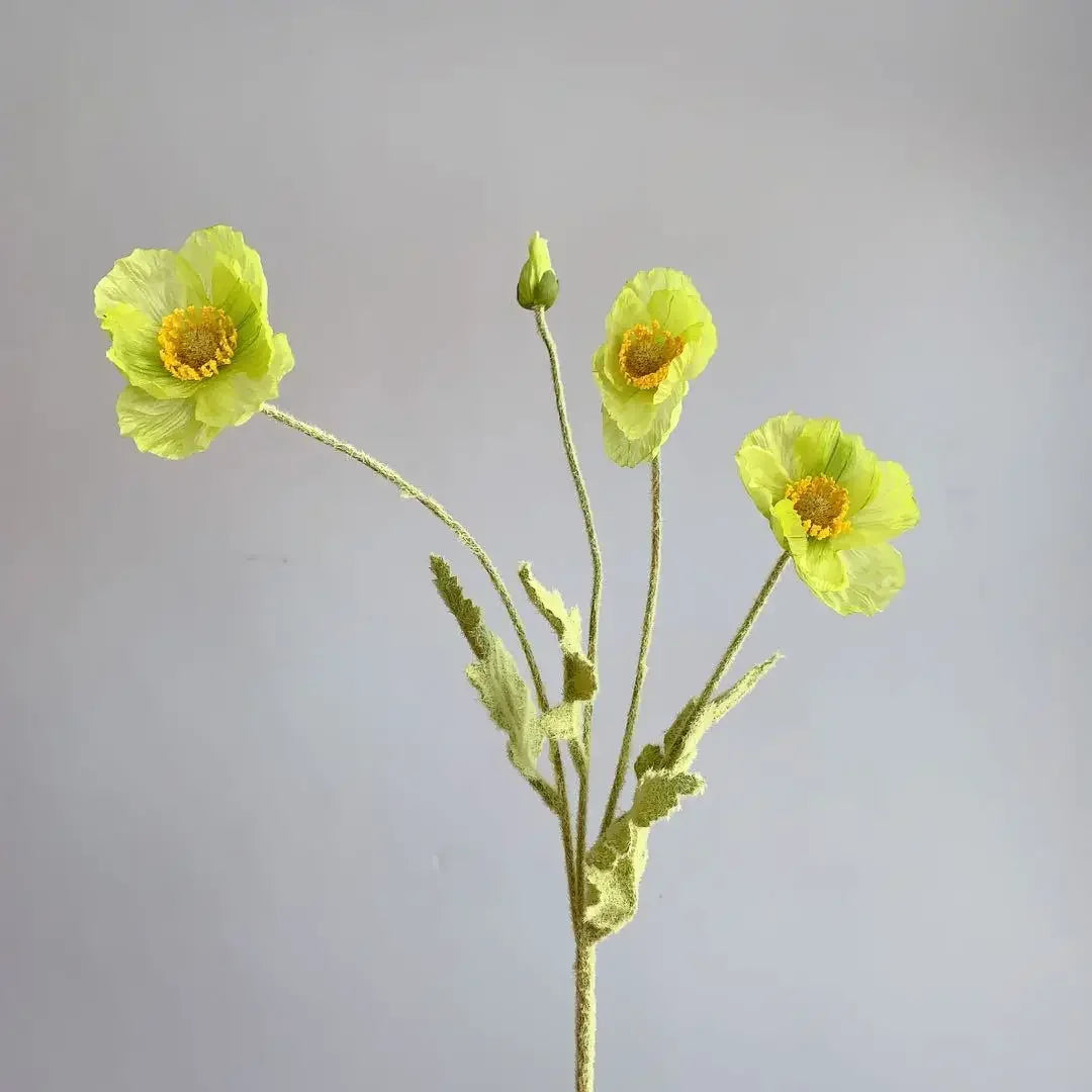 Poppy Flowers Silk Long Stem Housewarming Garden Table Wedding DIY Party Wedding Bridal Bouquet Decor