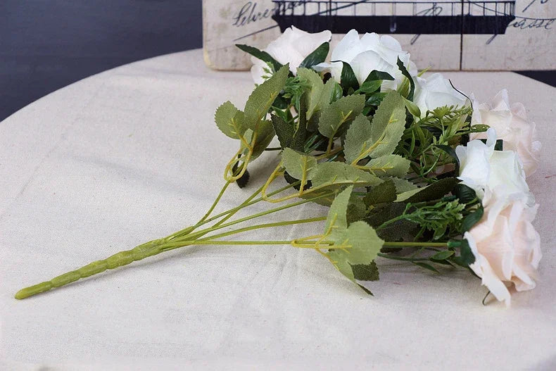 High-quality Silk Rose Artificial Flowers for Home Decor, Wedding Decoration, Big and Realistic.