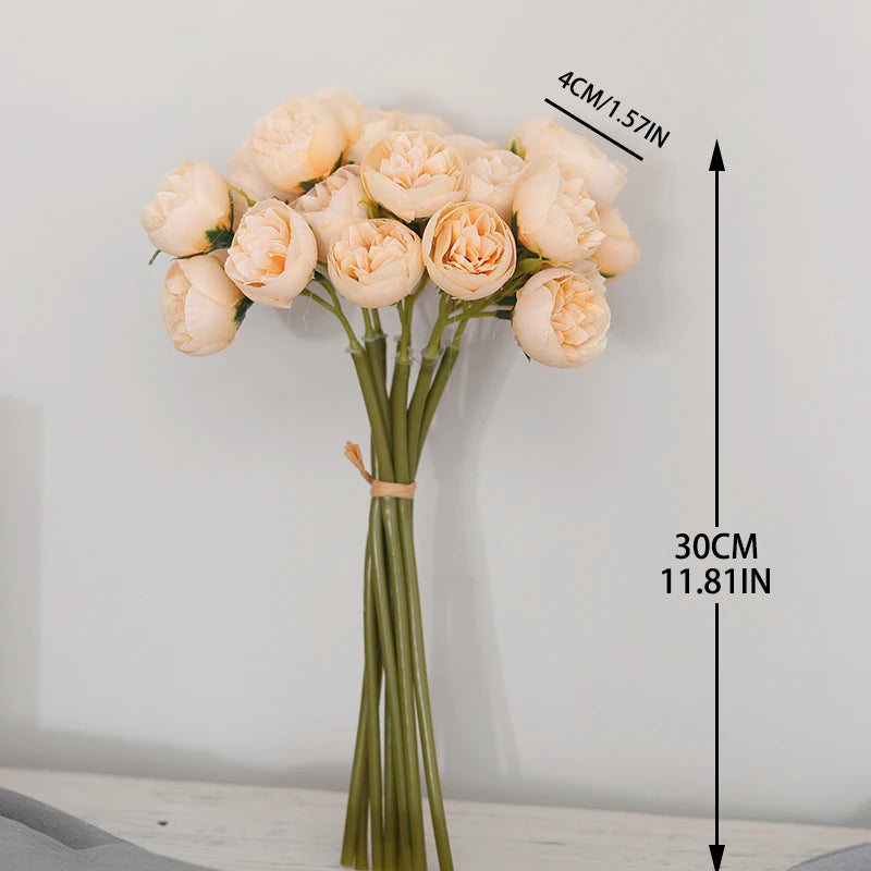 27 heads  Roses Crafted Flowers Silk Bouquet for Table Vase Arrange Home Wedding Decoration Roses Silk Flowers