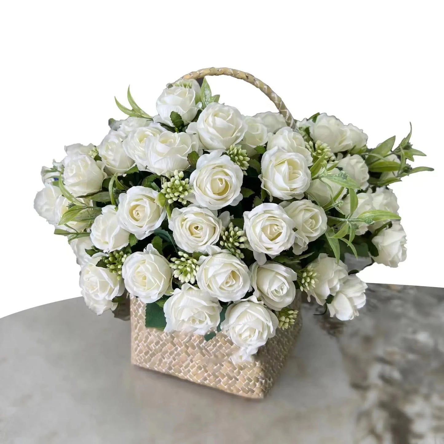 10 Heads Rose Bouquet Lifelike Flowers Western Rose Wedding Decoration 6 Colors